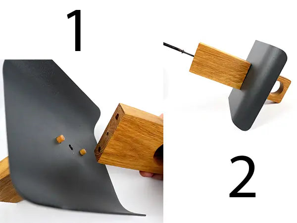 Modern 3-Tier Wood & Metal Fruit Stand – Black, 33 cm