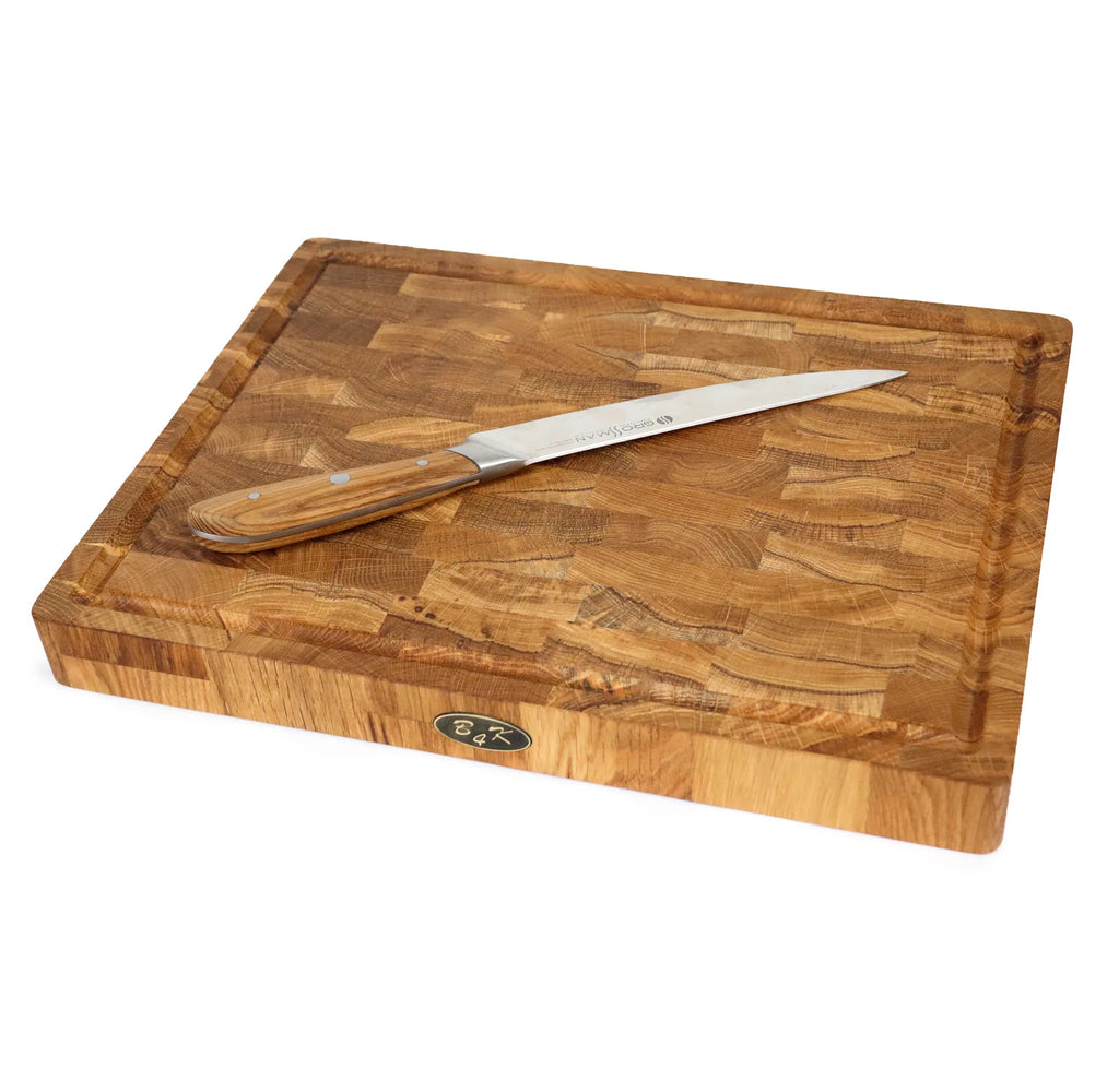 Stirnholz-Schneidebrett Eiche – 40 × 30 × 4 cm