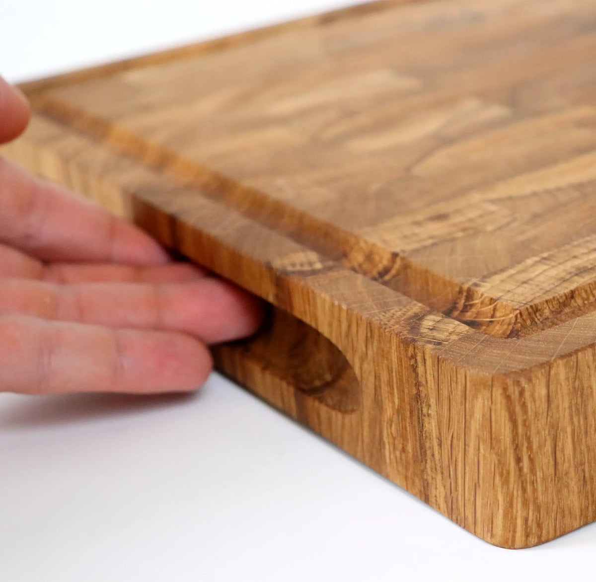 Stirnholz-Schneidebrett Eiche – 40 × 30 × 4 cm