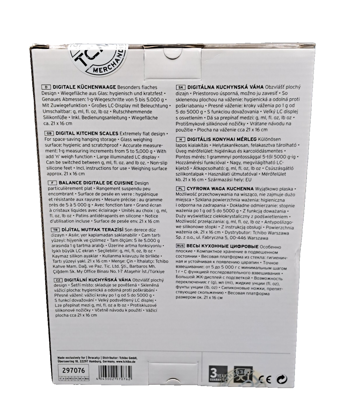 Tchibo digitale Küchenwaage 297076 – Schwarz