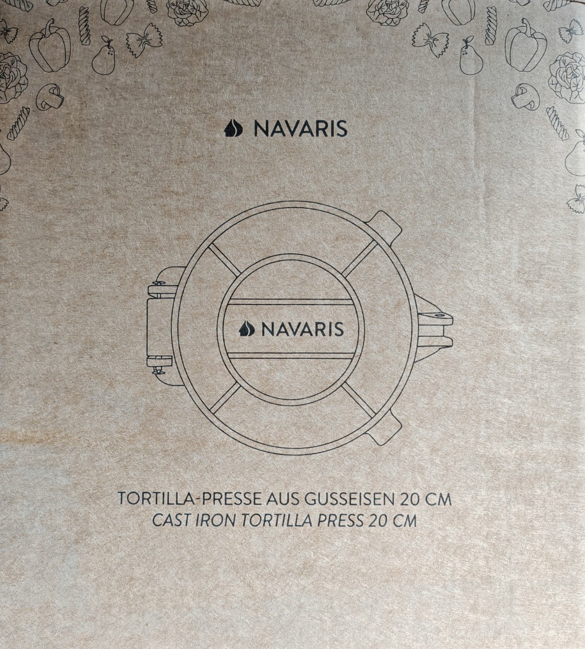 Navaris Tortillapresse aus Gusseisen – Ø 20 cm