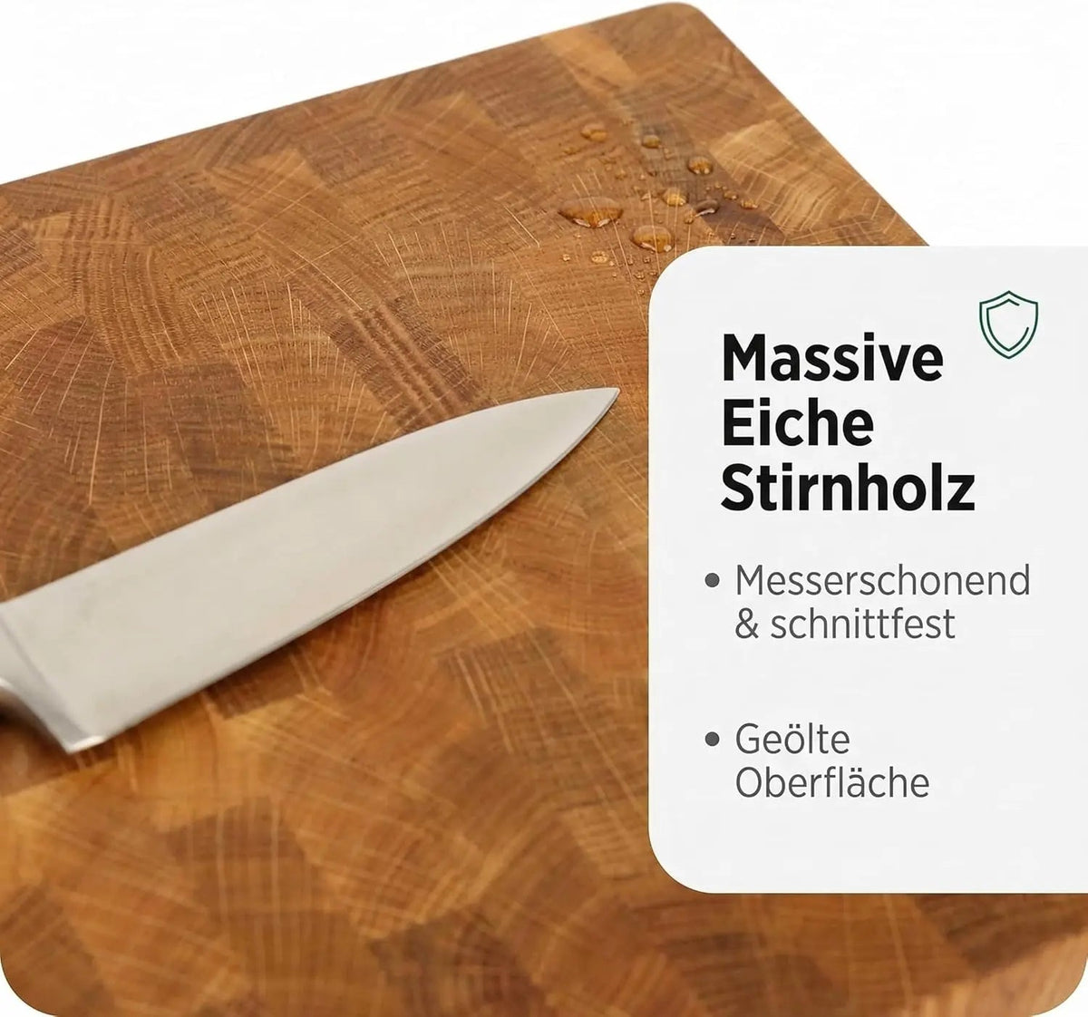 Stirnholz-Schneidebrett mit Auffangschale – 40 × 30 × 6 cm