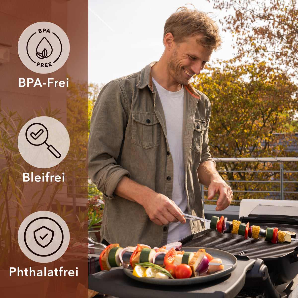 Long Stainless Steel BBQ Skewers for Meat & Vegetables – Pack of 10