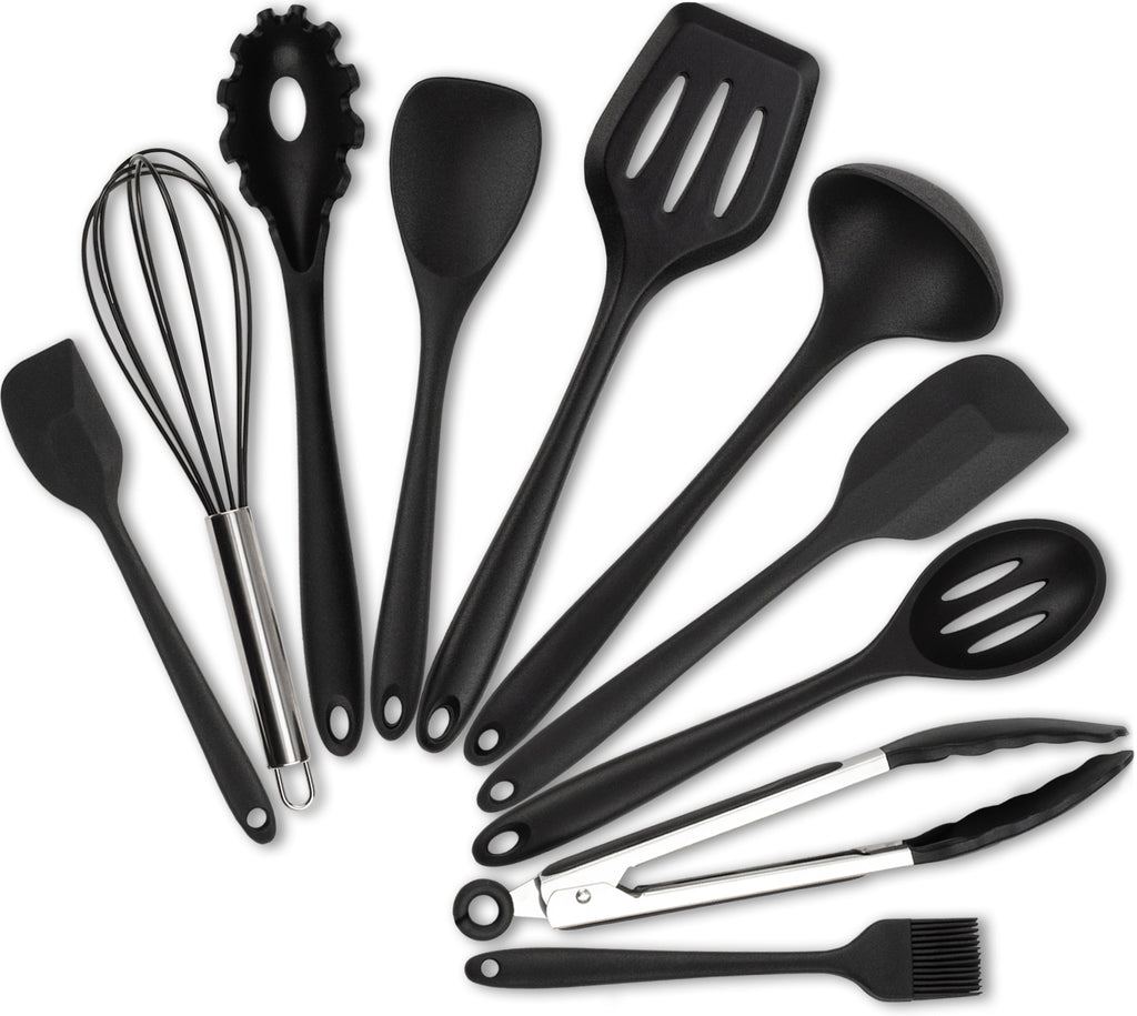 Silikon-Küchenhelfer mit Edelstahl – 10er-Set