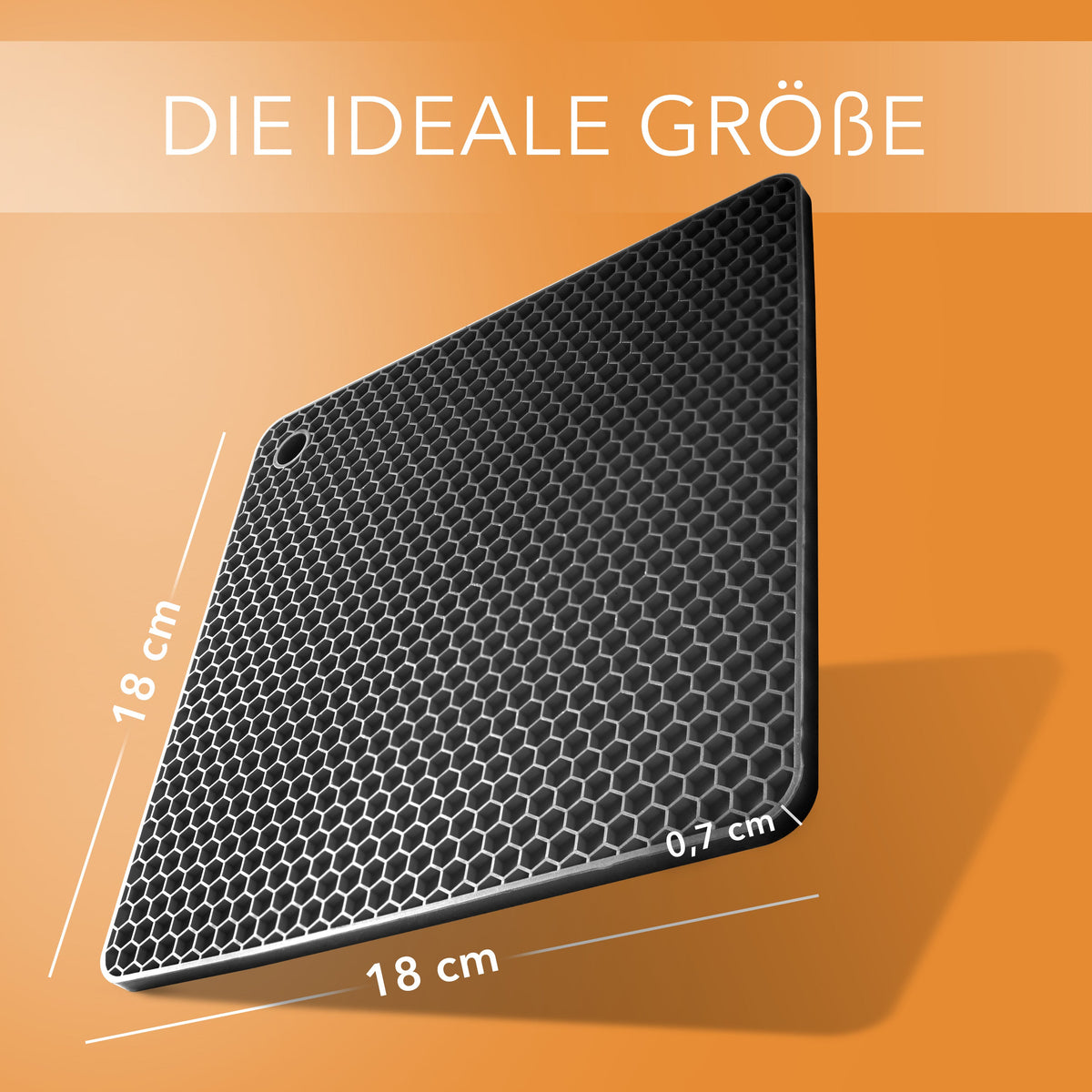 Silikon-Topfuntersetzer – 4er-Set, Schwarz