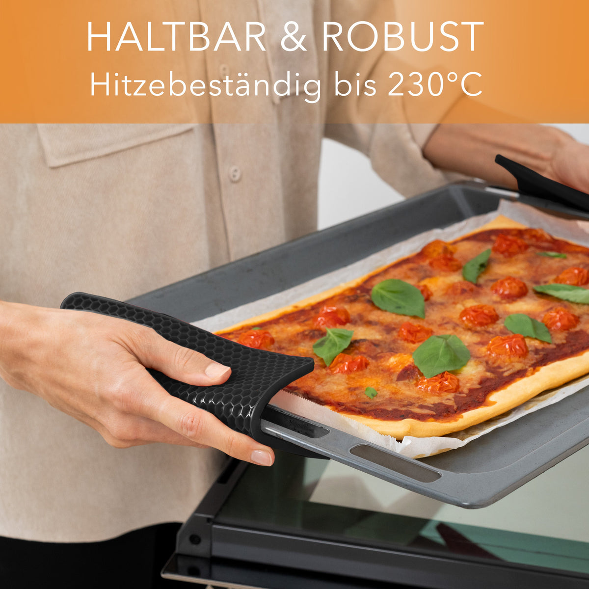 Silikon-Topfuntersetzer – 4er-Set, Schwarz