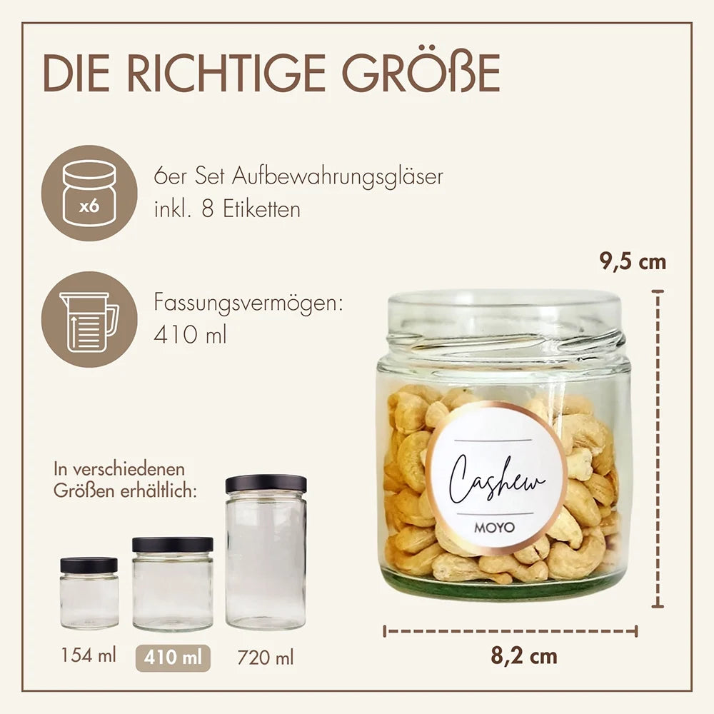 Luftdichte Vorratsgläser – 6er-Set