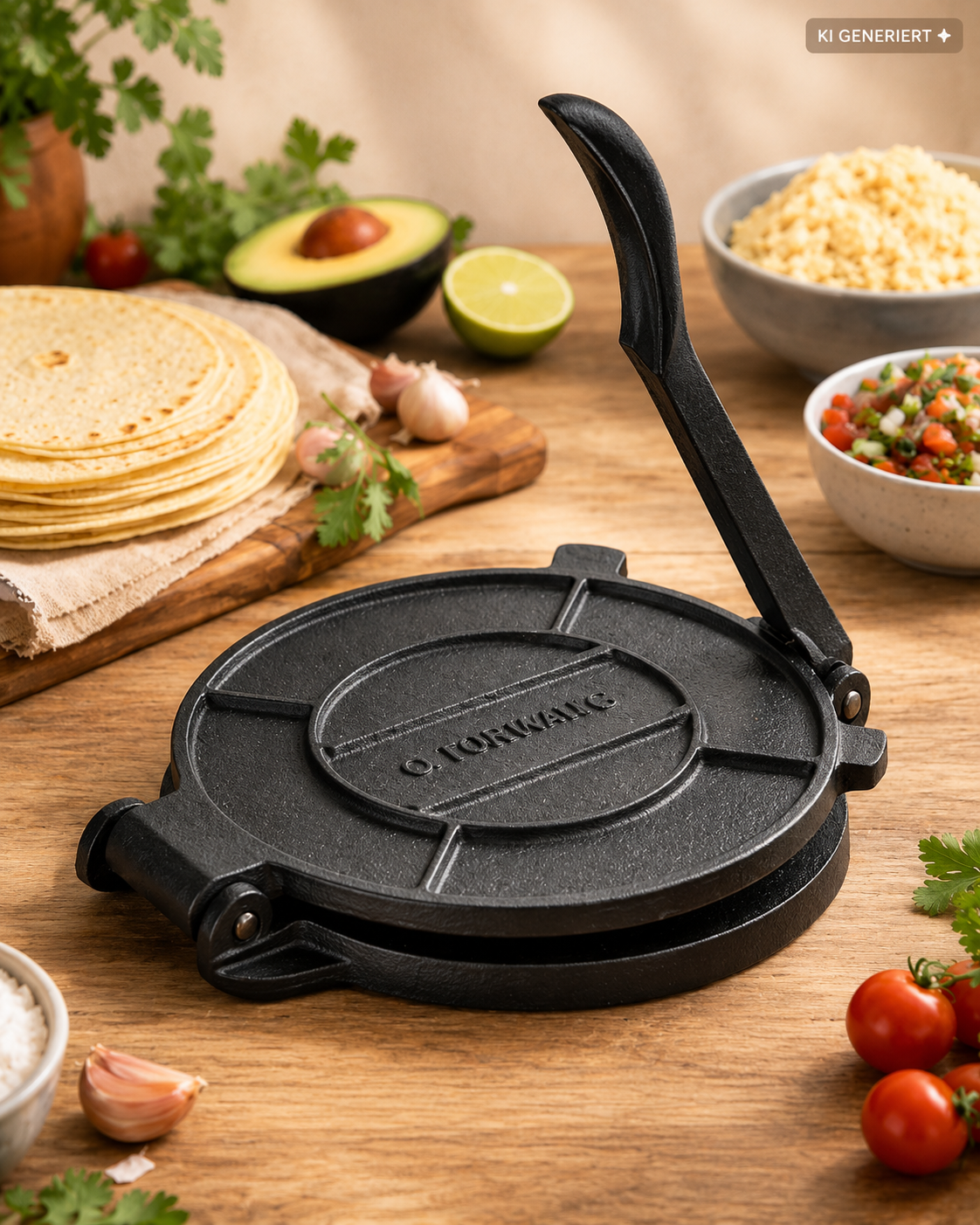Navaris Tortillapresse aus Gusseisen – Ø 20 cm