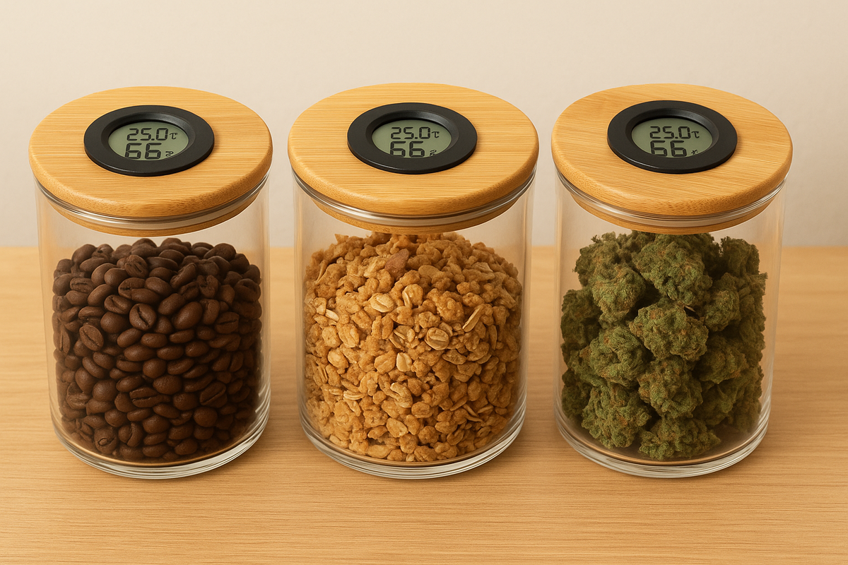 HYGROWGLAS Vorratsglas mit Hygrometer