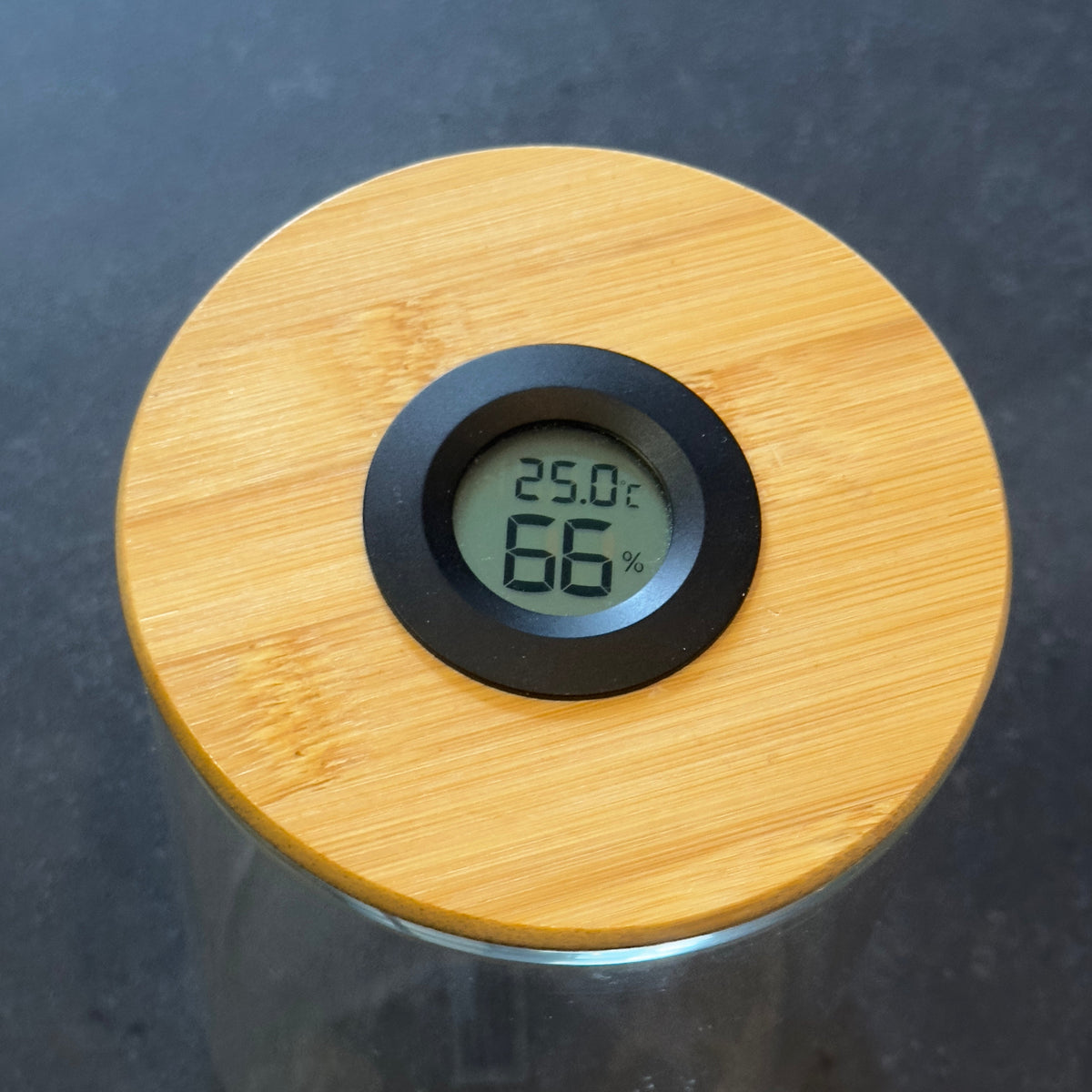 HYGROWGLAS Vorratsglas mit Hygrometer