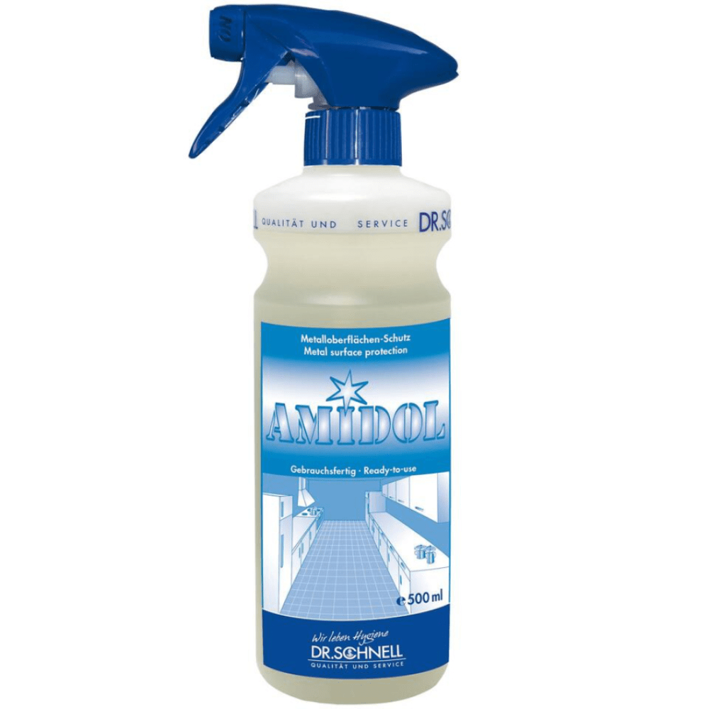 Dr. Schnell AMIDOL Ready-to-Use Stainless Steel Surface Protection – 500 ml Spray Bottle