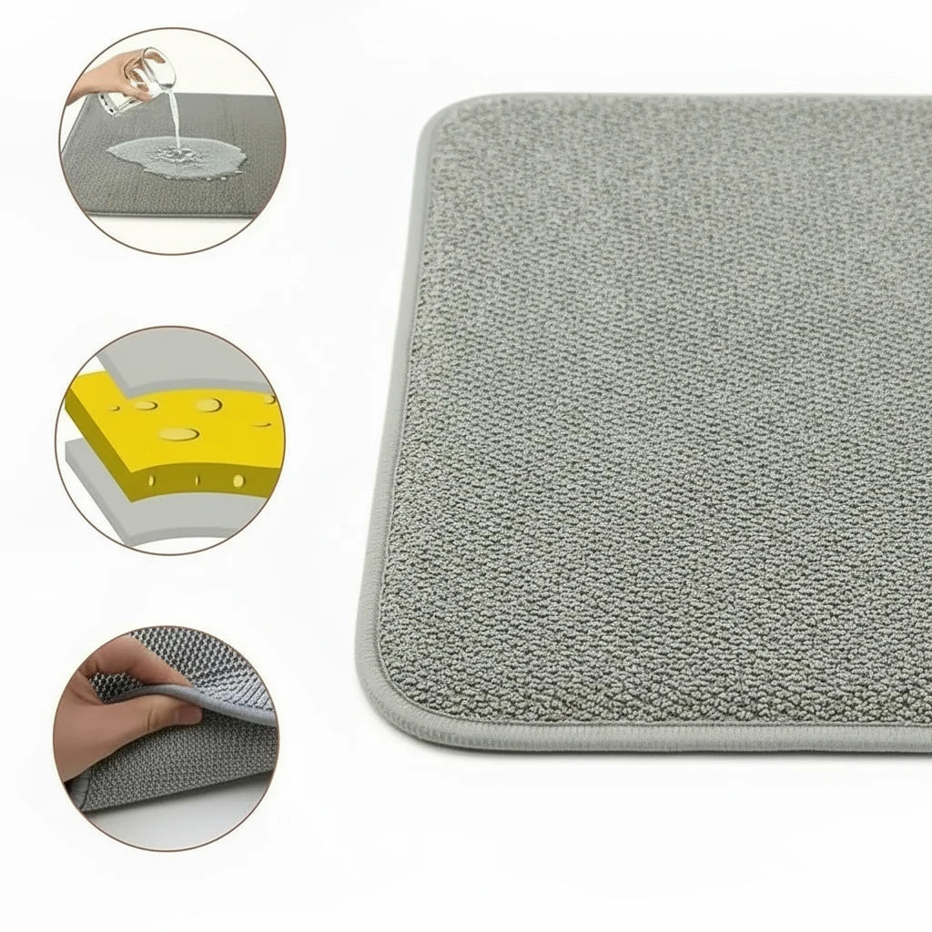 Koko Absorbent Microfibre Dish Drying Mat for Campers