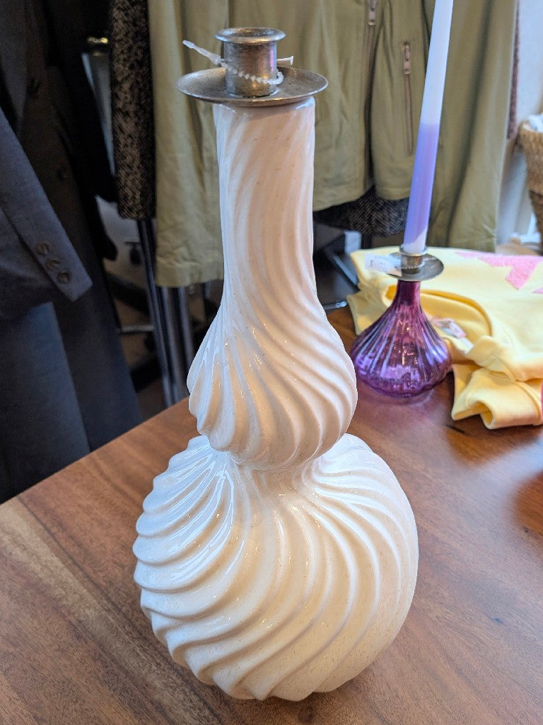 Vase Curly XL – Steingut, Creme