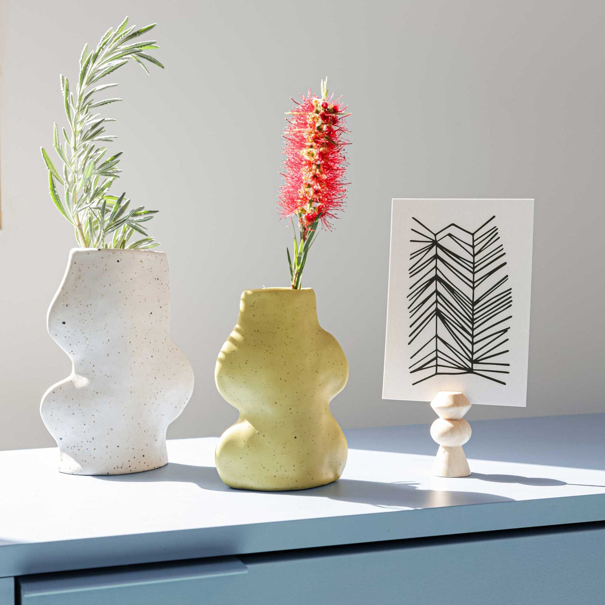 Keramikvase Fluxo – Weiß, 17 cm