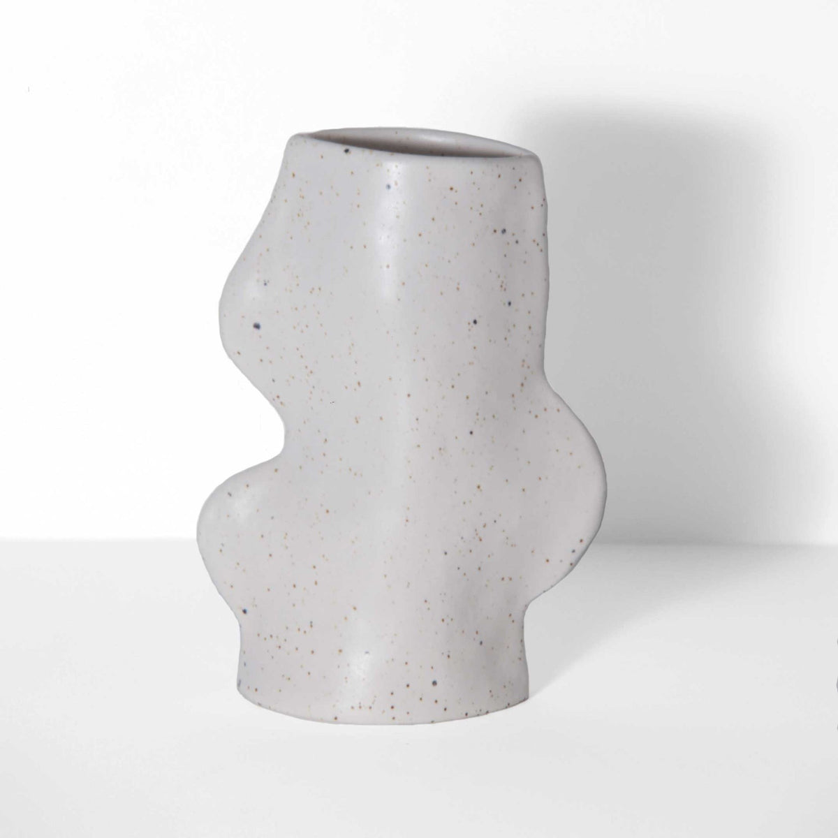 Keramikvase Fluxo – Weiß, 17 cm