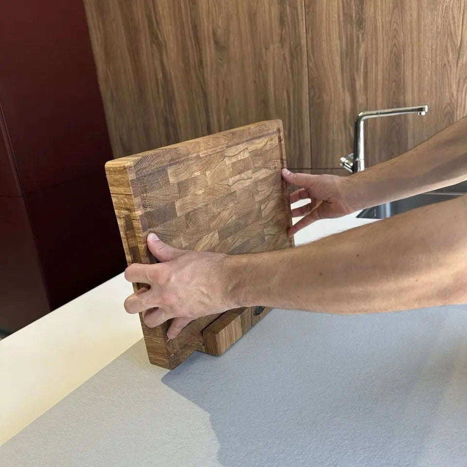 Stirnholz-Schneidebrett Eiche – 40 × 30 × 4 cm